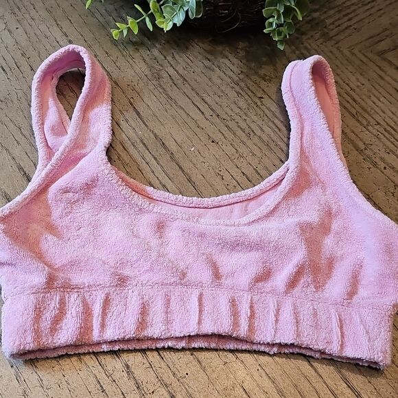 Zara Pink Terry Sports Bra Size S - Picture 4 of 6